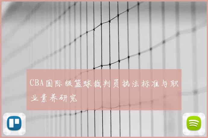 CBA国际级篮球裁判员执法标准与职业素养研究