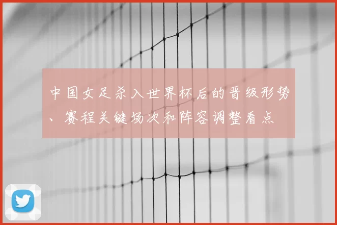 中国女足杀入世界杯后的晋级形势、赛程关键场次和阵容调整看点